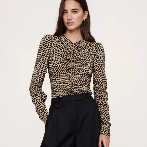 Banana Republic Tops - Banana Republic Black and Tan Patterned Blouse